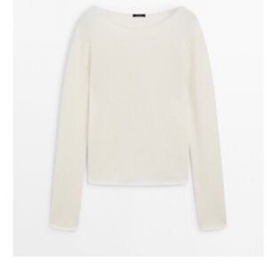 NWT Massimo Dutti Fine Knit Wool Sweater with trims